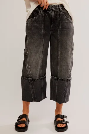 Olsen Cuffed Barrel Jean in Black Ice